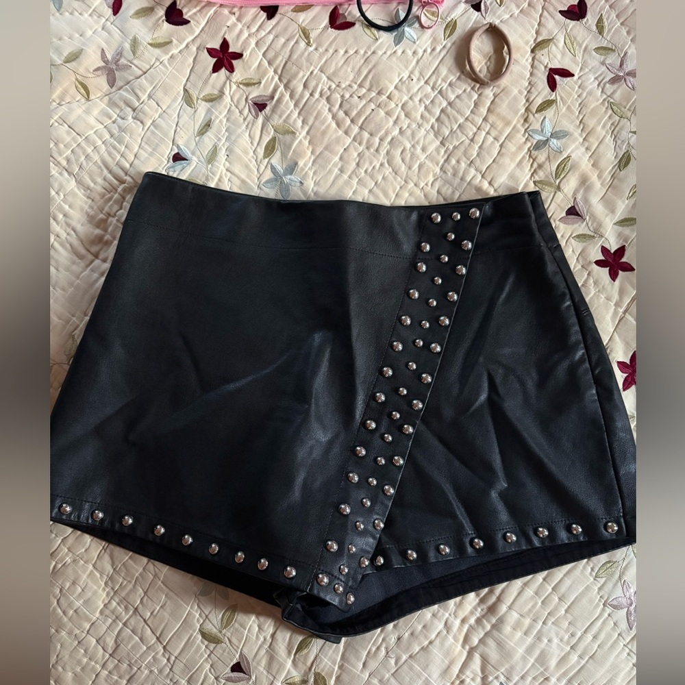 Studded Emmy Mini Skort in Black - Free People